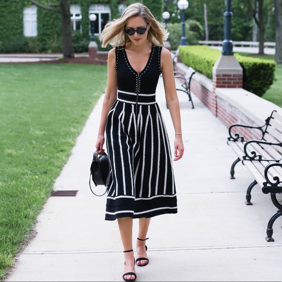 Maje | Dresses | Maje Paris Jacquard Knit Midi Dress | Poshmark